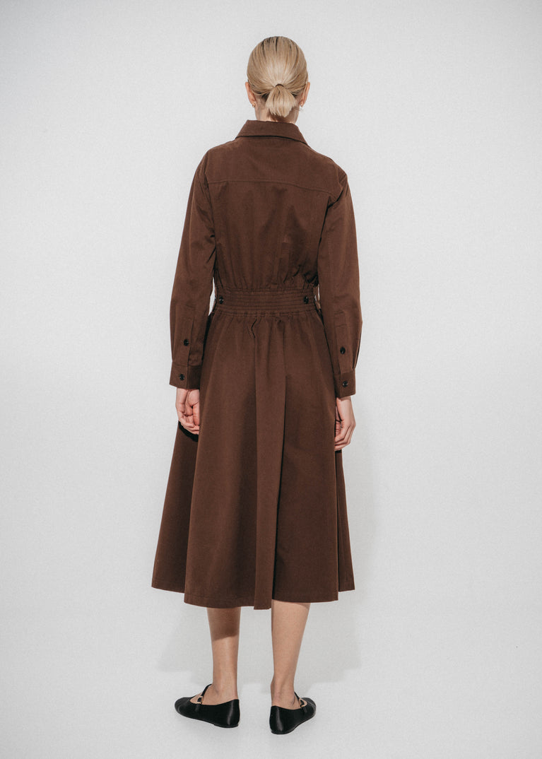 Amara polon shirt dress | Dark Brown
