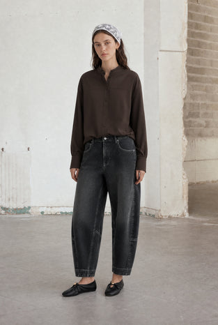 Angelika top technical jersey | Chocolate