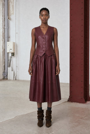 Arian eco leather vest | Bordo