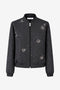 Bernino viscose bomber jacket | Black Melange