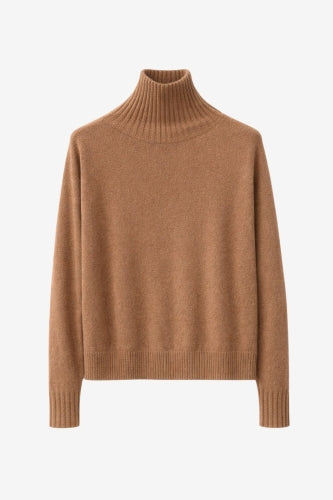 Cashmir wool polo pullover W1165 | Camel
