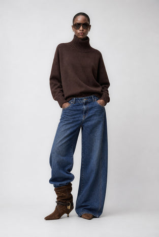 Cashmir wool polo pullover W1165 | Brown