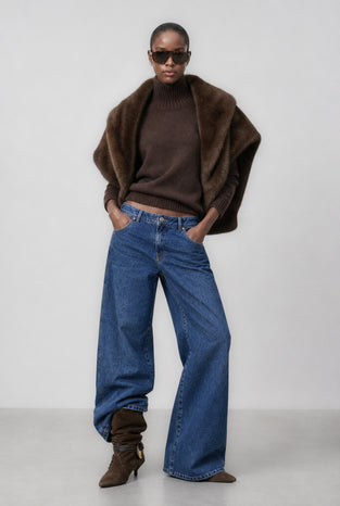 Cashmir wool polo pullover W1165 | Brown