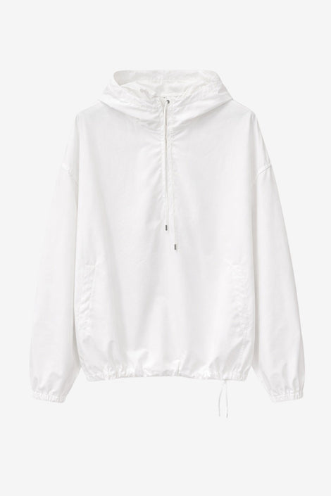 Clio hoodie zipper blouse | White