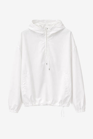 Clio hoodie zipper blouse | White