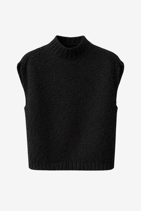 Coarse Boucle vest | Black