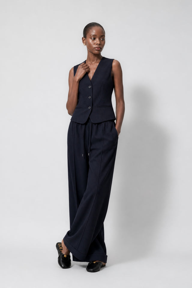 Colette back details gilet | Dark Blue