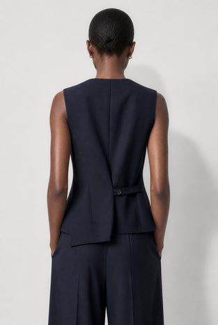 Colette back details gilet | Dark Blue