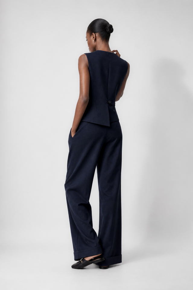 Colette back details gilet | Dark Blue