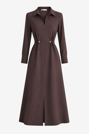 Delfina dress technical jersey | Chocolate