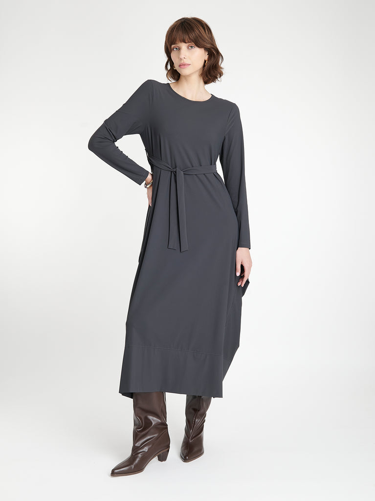 Isabel dress LS technical jersey | Grey