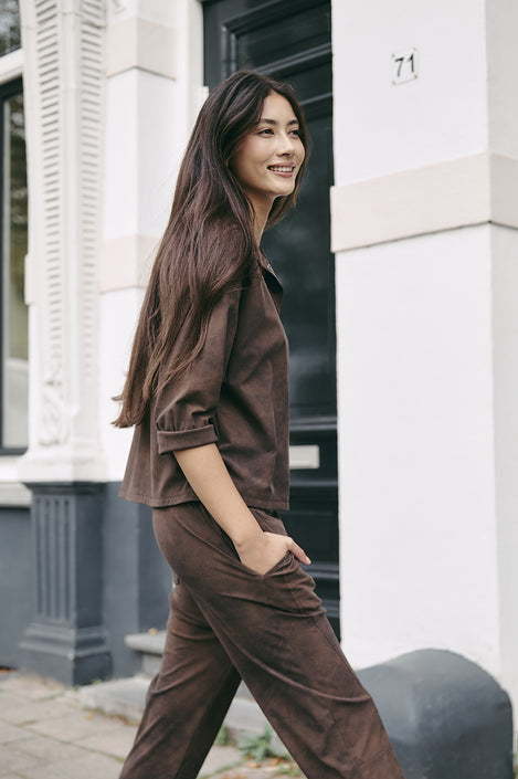 Angelika top technical jersey | Brown