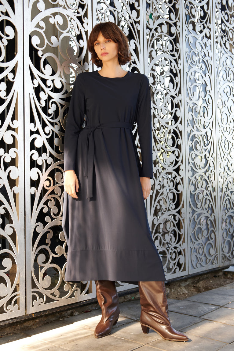 Isabel dress LS technical jersey | Blue