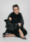 Bo eco leather oversized jacket | Black
