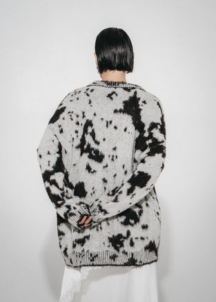 Jacquard print cardigan 2370 | Ecru Moro