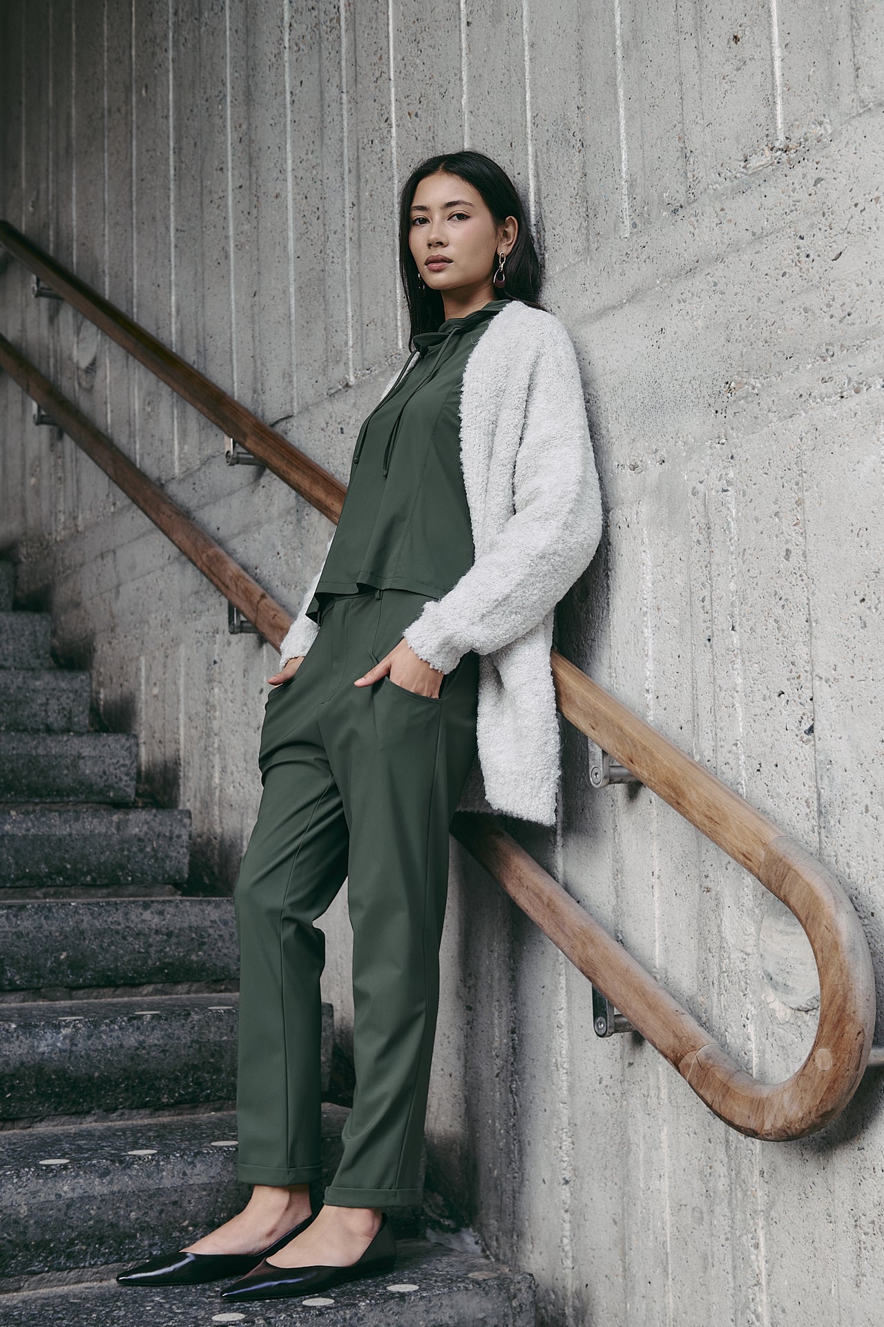 Doris pants brush tech jersey | Army