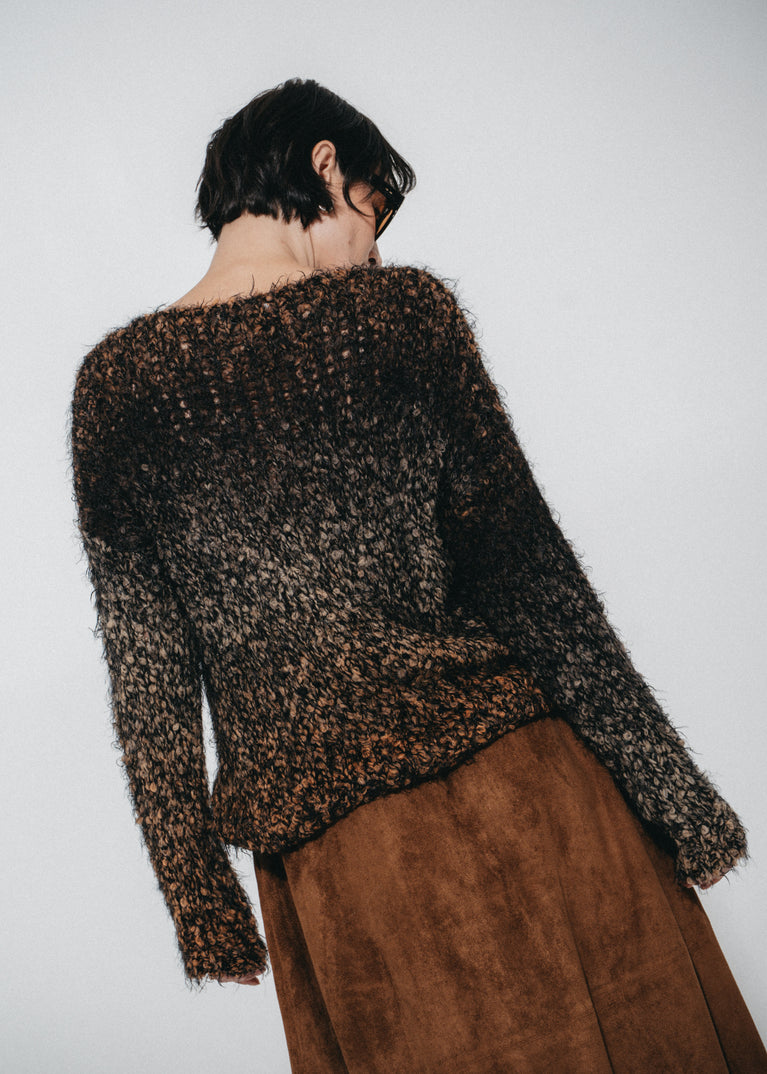 Cozy colour block pullover FA264 | Black Brown