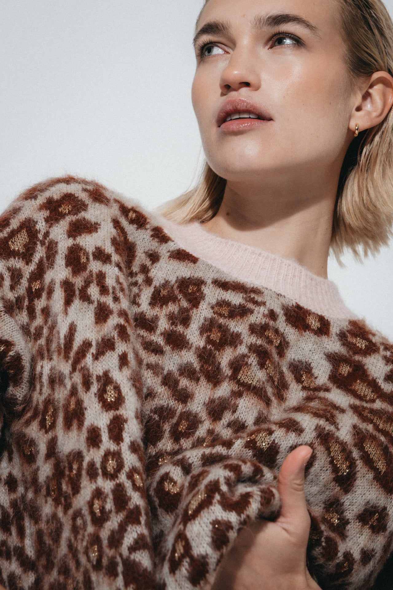 Jacquard animal pullover 22128 | Brown