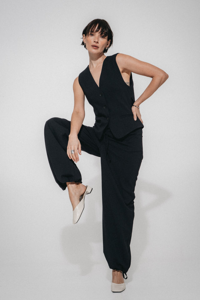 Nola wide-leg pants | Black