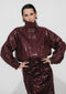 Nerina eco leather bomber jacket | Bordo