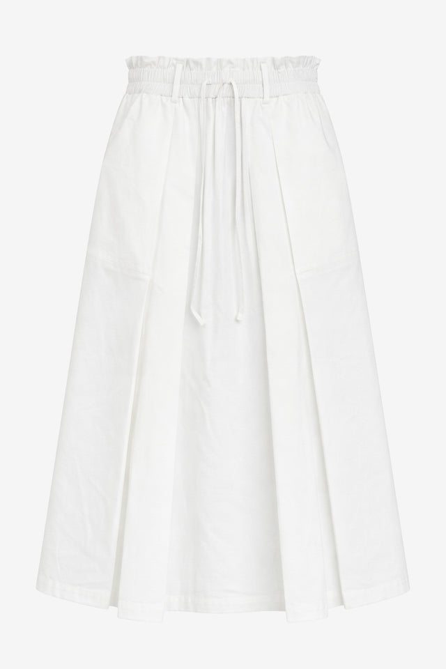 Poplin long skirt | Panna