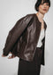 Rox eco leather jacket | Dark Brown