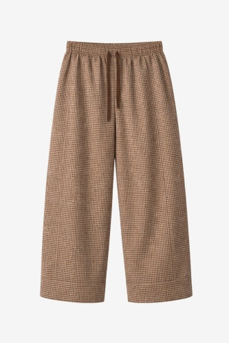 Rey check cotton pants | Brown