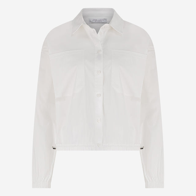 Aneta cotton poplin blouse | White