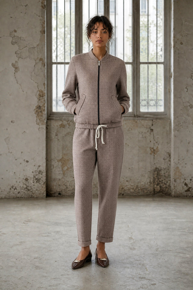 Sandra check barrel pants | Multi