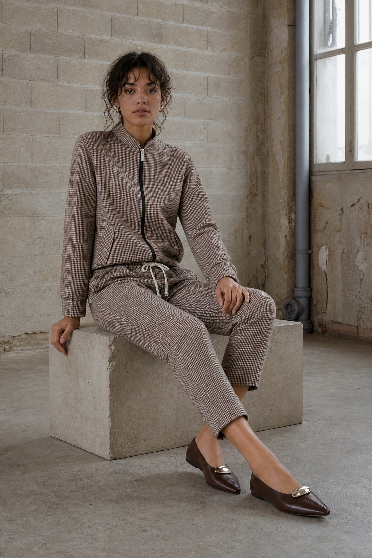 Sandra check barrel pants | Multi