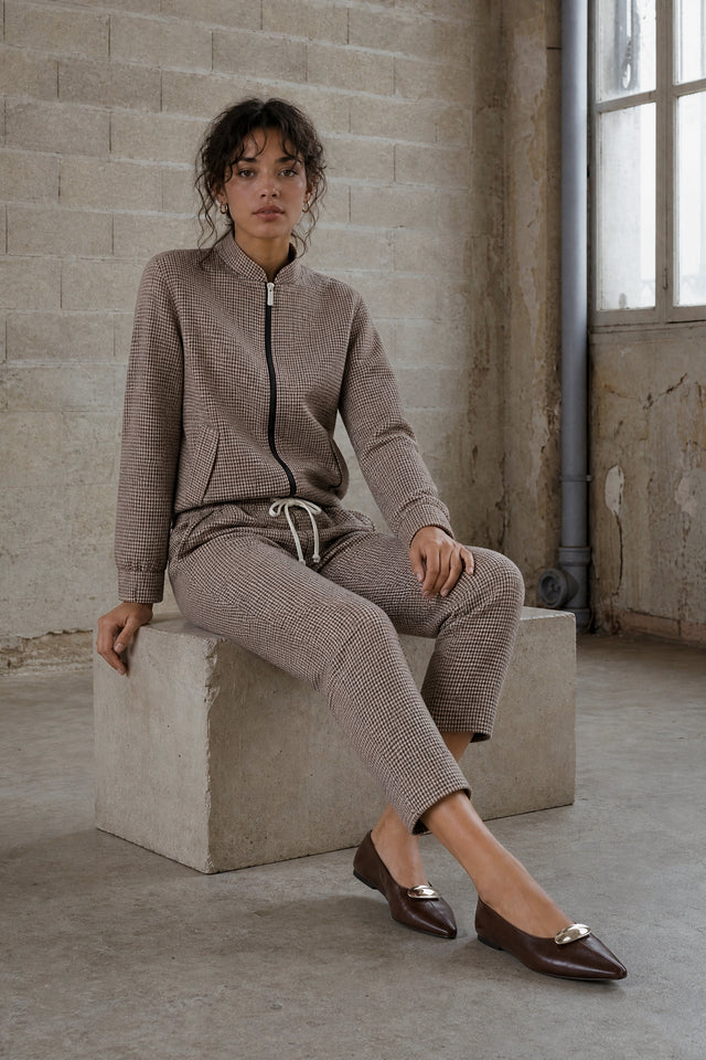 Sandra check barrel pants | Multi