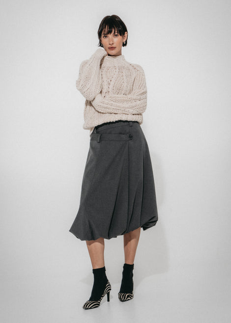 Tess viscose balloon skirt | Grey