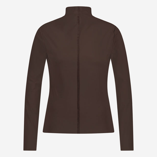 Zara Top Technical Jersey | Dark Brown