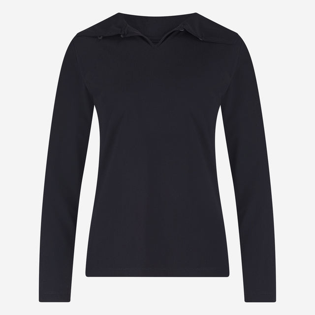 Hilary top brush tech jersey | Black