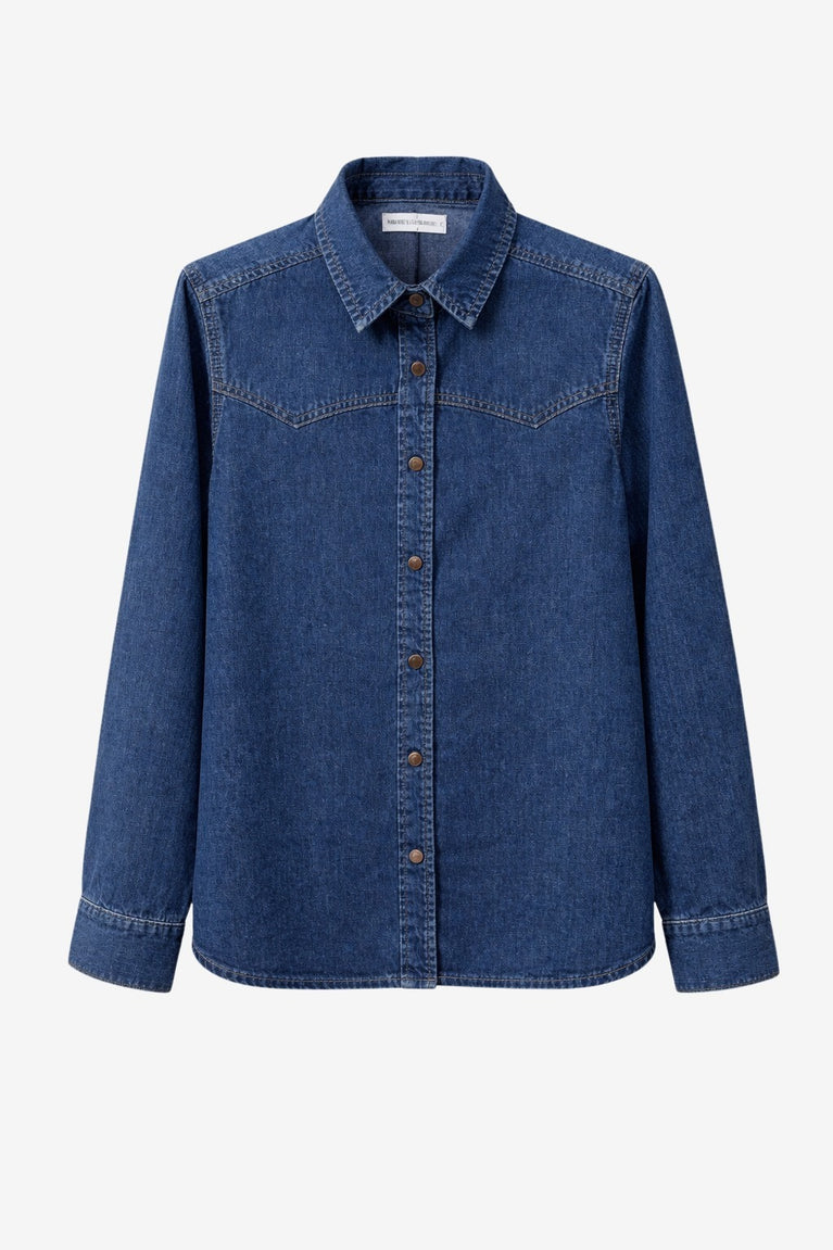 Western classic denim shirt | Medium Blue