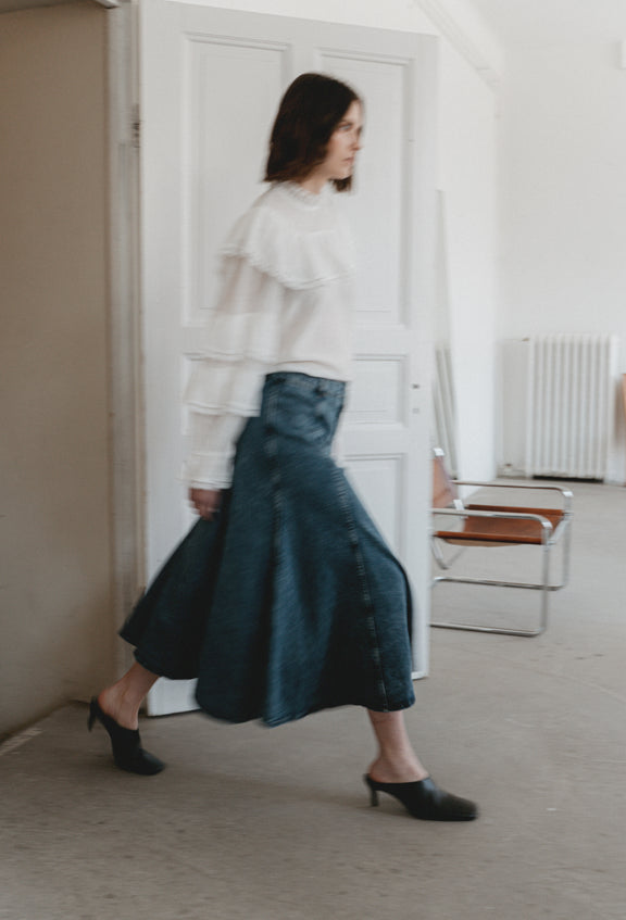 Nevada patched denim skirt | Summer Blue