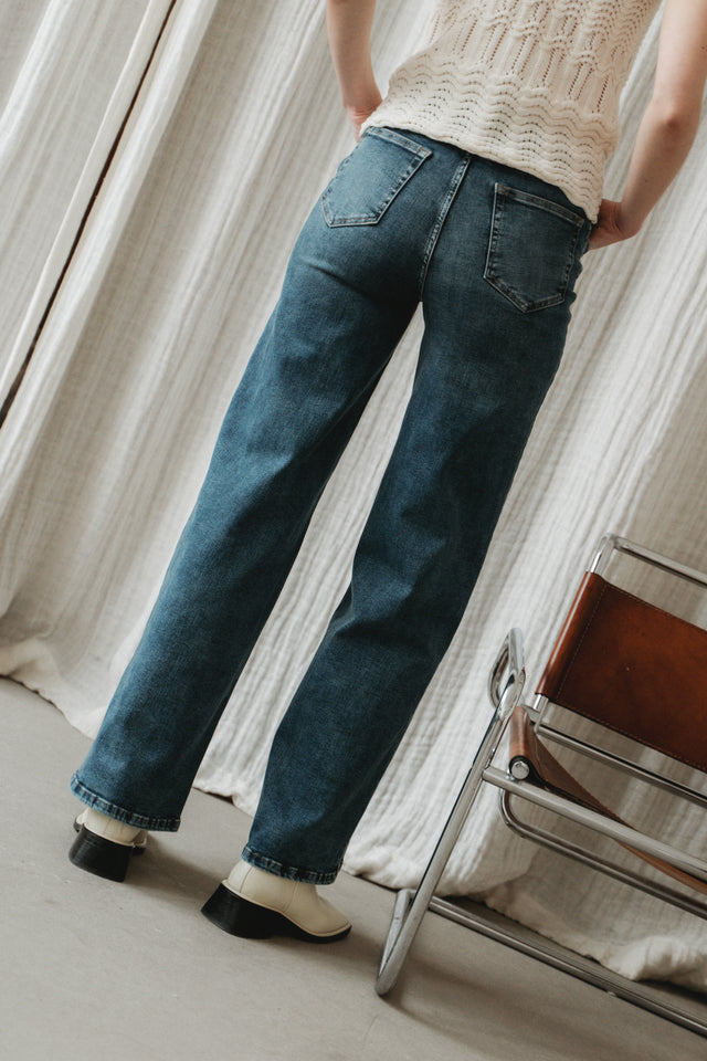 Fly loose yoga jeans | Night Blue