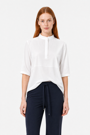 Damiana stretch technical jersey top | White