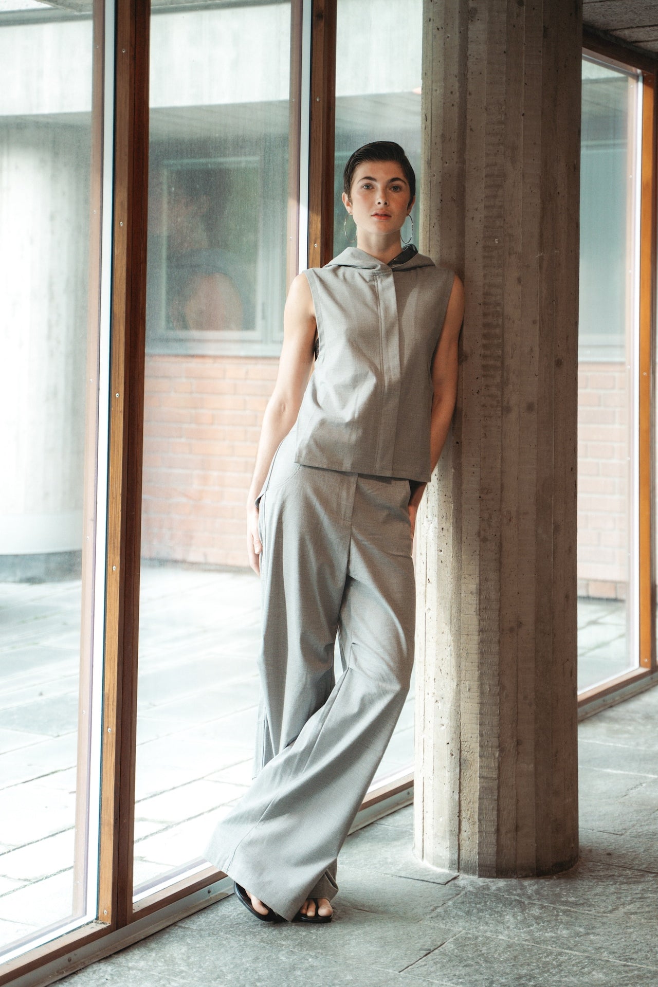 Jazmin viscose vest | Light grey