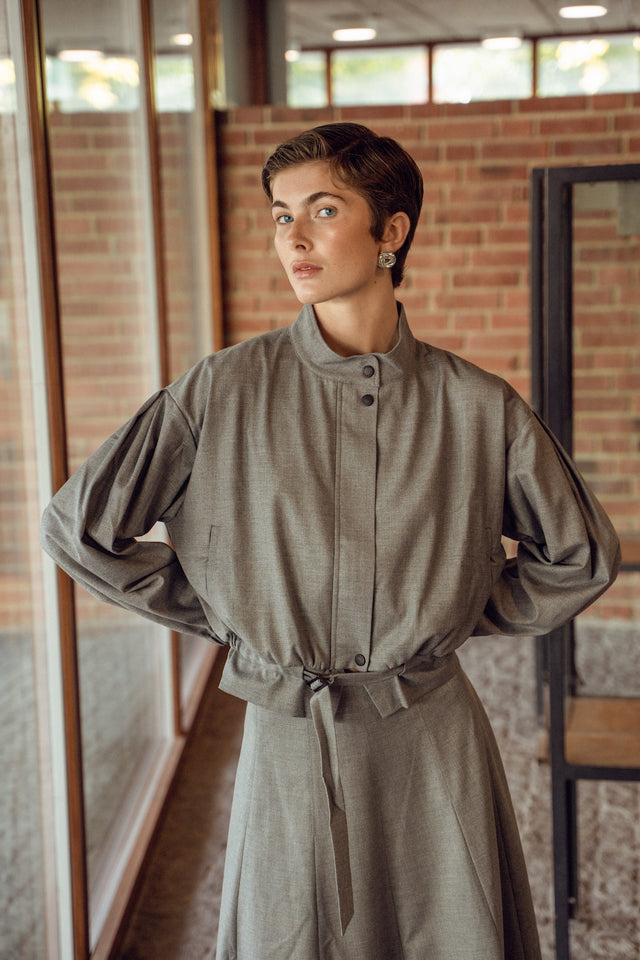 Ian viscose jacket | Light grey