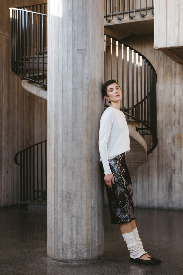 Dionisia sequins skirt | Black Silver