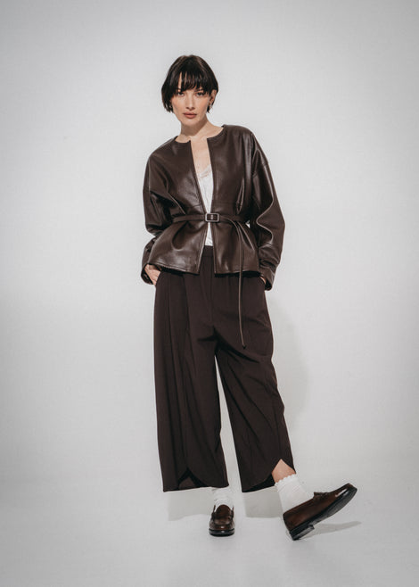 Rox eco leather jacket | Dark Brown
