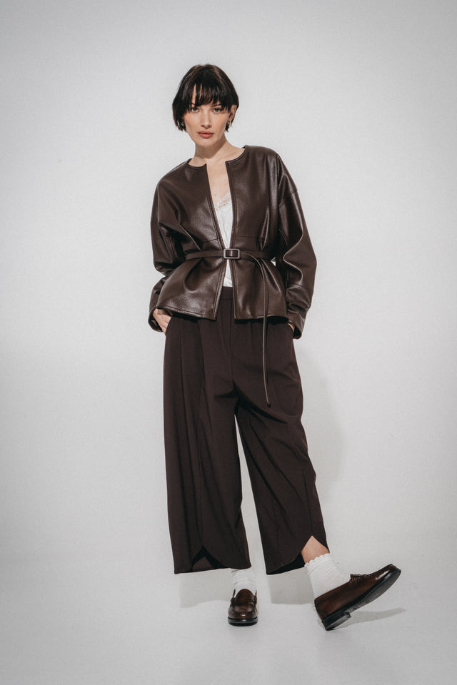 Rox eco leather jacket | Dark Brown