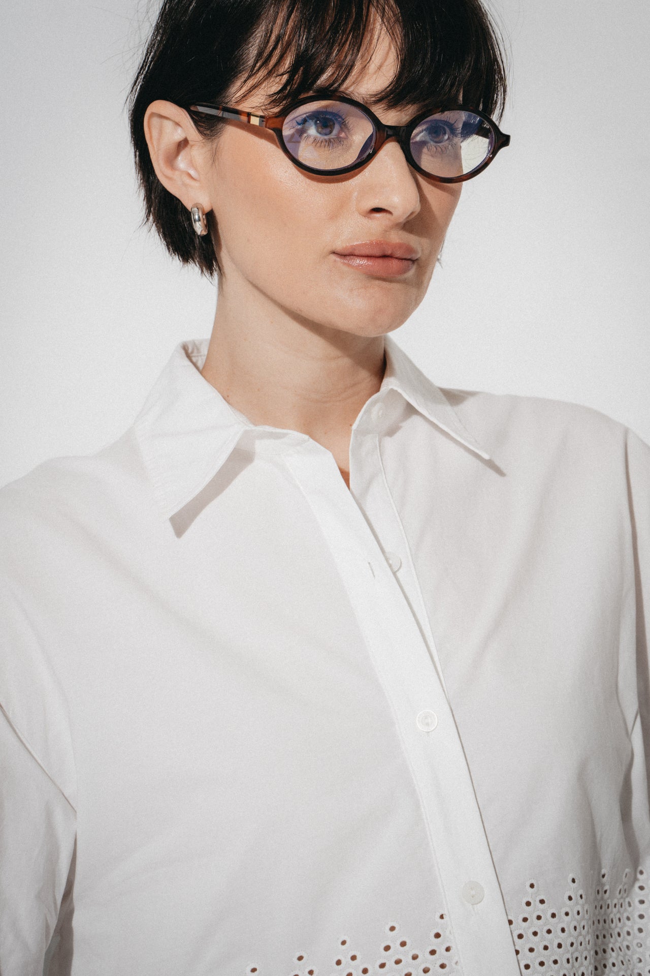 Noa embroidered cotton blouse | White