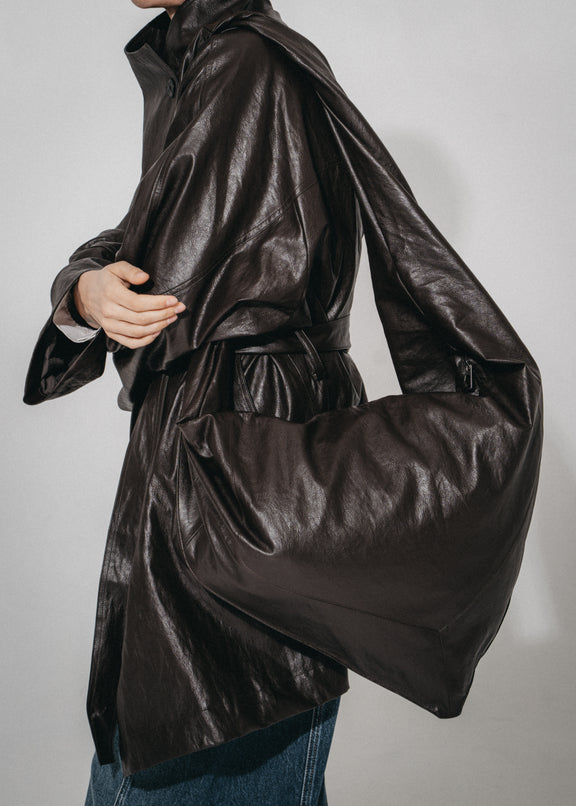 Noir eco leather bag | Dark Brown
