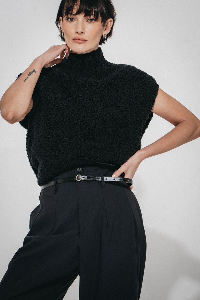 Coarse Boucle vest | Black