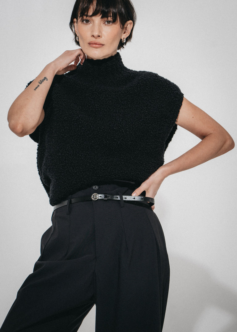 Coarse Boucle vest | Black