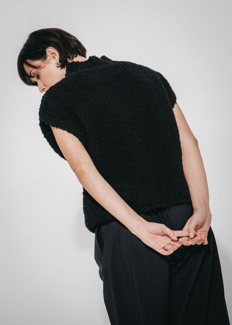 Coarse Boucle vest | Black