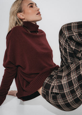 Cashmir wool polo pullover W1165 | Bordeaux