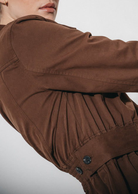 Amara polon shirt dress | Dark Brown